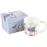 Fine bone Porzellan Tasse in Geschenkbox / Möwen