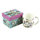 Fine bone Porzellan Tasse in Geschenkbox / Möwen mit Beanies
