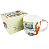 Fine bone Porzellan Tasse in Geschenkbox / Küste