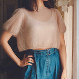 Materialpaket LILY SHEER TOP / Soft Silk Mohair dusty aqua / støvet aqua