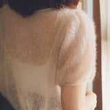 Materialpaket LILY SHEER TOP / Soft Silk Mohair plum rose / blommerosa