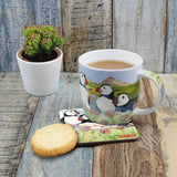 Fine bone Porzellan Tasse in Geschenkbox / Puffins Papageientaucher