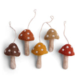 Filz-Pilze 5er Set / rusty red
