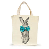 kleine handgefertigte Tote Bag mit Siebdruck "Bowtie" Hase