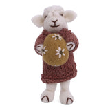 Filz-Schaf mit Osterei & Kleid / dusty red