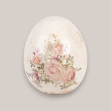 Keramik Dekorationsei / floral beige