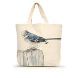 mittlere, handgefertigte Tote Bag mit Siebdruck Vogel "Sassy Phoebe"