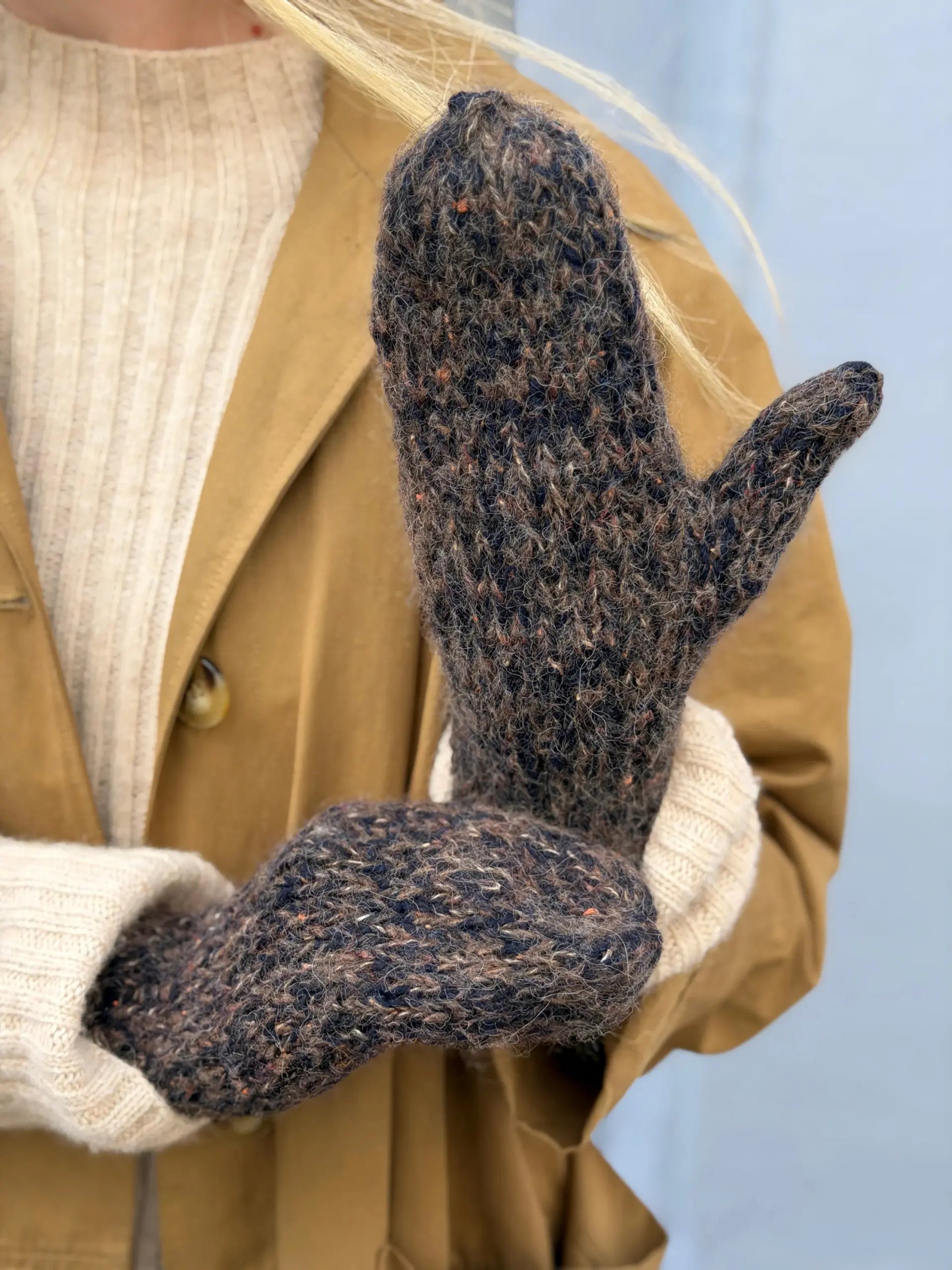 Getragene Heia Tweedvotter aus Rauma Fivel 9 und Alpakka Lin Tweed 21798 mit Tweedmelierung