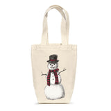 kleine handgefertigte Tote Bag mit Siebdruck "Schneemann"