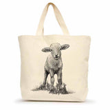 große, handgefertigte Tote Bag mit Lamm