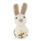 Kleiner gefilzter Hase mit Stickerei / Blume