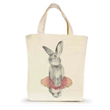 kleine handgefertigte Tote Bag mit Siebdruck "Bunny Tutu" Hase rosa