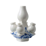 Modulare Tulpenvase „Stapelgekte“ – Oberteil mit Blumenmotiv – Delft-Blau – 17 cm