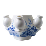Modulare Tulpenvase „Stapelgekte“ – Mittelteil mit Blumenmotiv – Delft-Blau – 10 cm