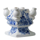 Modulare Tulpenvase „Stapelgekte“ – Unterteil mit Blumenmotiv – Delft-Blau – 16 cm