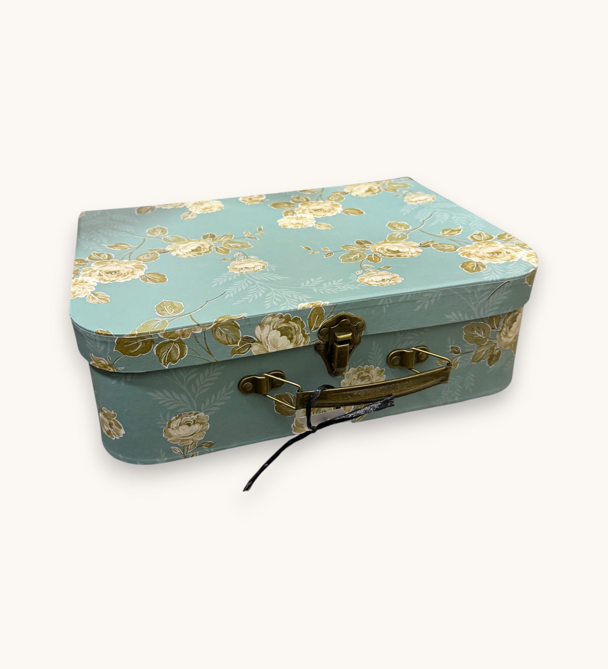 Aufbewahrungskoffer Blautürkis Blumen