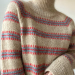 Norma Sweater von My Favourite Things Knitwear – Raglanpullover mit Stehkragen und Retro-Farbmuster aus Isager Tweed und Silk Mohair
