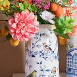 Keramikvase in Milchkanne-Form „Forest Birds“ - 30 cm