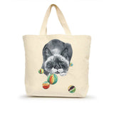 große, handgefertigte Tote Bag mit Katzenmotiv "brutus bangor (Beefcake)"