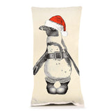 kleines Kissen mit Siebdruck Santa Pinguin