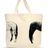 große, handgefertigte Tote Bag mit Pferden "Kissing Horses"