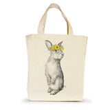 kleine handgefertigte Tote Bag mit Siebdruck Hase "Peaches"