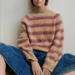 Norma Sweater mit Isager-Garnen – Tweed Sand, Silk Mohair 6, Tvinni 28, Tweed Topaz und Silk Mohair 41