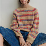 Norma Sweater mit Isager-Garnen – Tweed Sand, Silk Mohair 6, Tvinni 28, Tweed Topaz und Silk Mohair 41