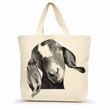 große, handgefertigte Tote Bag mit Siebdruck "Ziege"