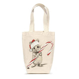 kleine handgefertigte Tote Bag mit Siebdruck "Santa Maus"