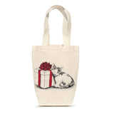 kleine handgefertigte Tote Bag mit Siebdruck "Weihnachtskätzchen"