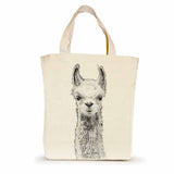 kleine handgefertigte Tote Bag mit Siebdruck "Llama"