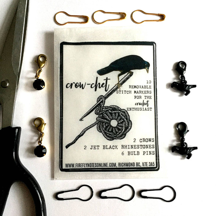 Maschenmarkierer für's Häkeln "crow-chet"