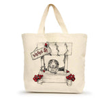 mittlere, handgefertigte Tote Bag mit Siebdruck "Kisses Meerschweinchen"