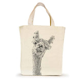 kleine handgefertigte Tote Bag mit Siebdruck "Alpaka"