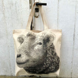 große, handgefertigte Tote Bag mit Siebdruck "Schaf"