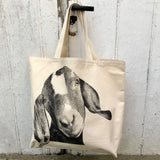 große, handgefertigte Tote Bag mit Siebdruck "Ziege"